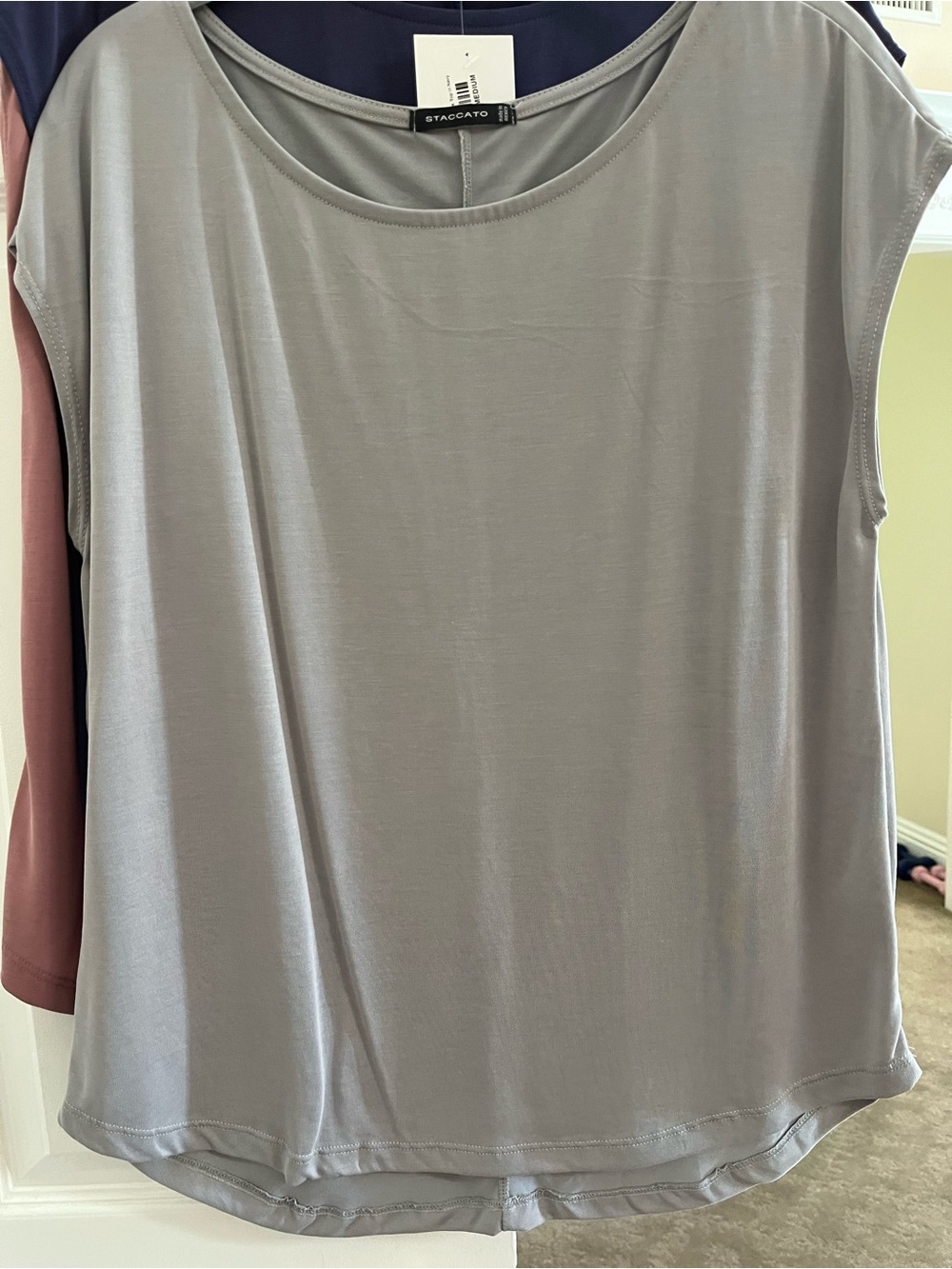 Staccato Light Grey Sleeveless Scoop Neck Top